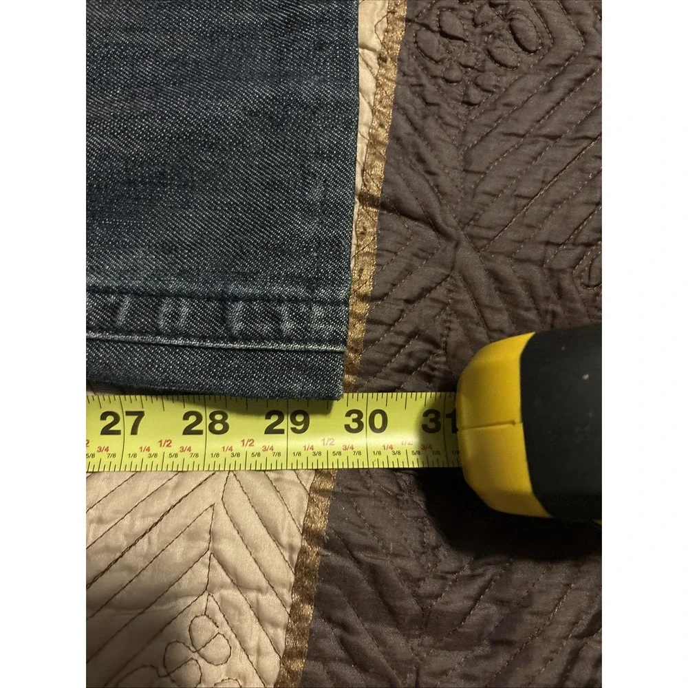 Reward Jeans Mens 32x29 Straight Fit‎ Denim Dark Wash Saw Tooth Pocket Hemmed